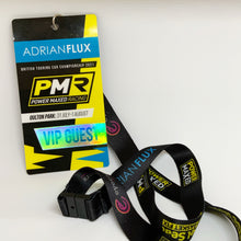 Printed lanyards with VIP pass, high-quality Ultra Smooth Polyester, available in multiple sizes for events.