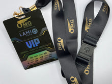 Printed lanyards with badge, ultra smooth polyester, available in various sizes for events.